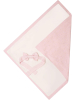 Вязаный комплект с подкладом Luxury Baby Плед и бант розовый 56-62