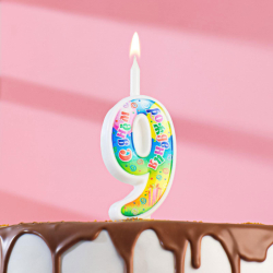 Свеча Страна Карнавалия для торта День рождения цифра 9